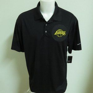 New M-3XL LAKERS Black Nike Dri-Fit Men's db #02G Polo Shirt